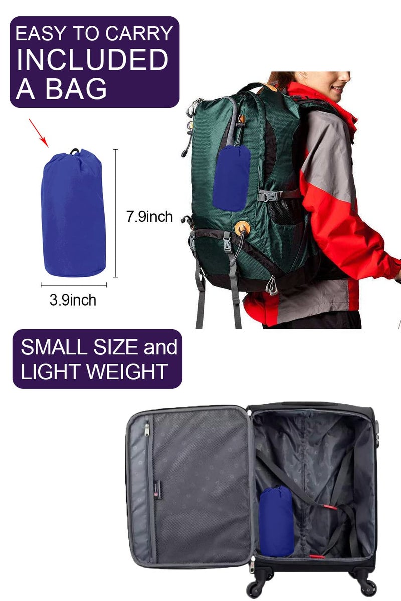 LOMON Womens Lightweight Waterproof Rain Jacket Active Outdoor Hooded Raincoat with Pockets Royal blue M - Image 5